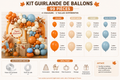 🎈 Kit Arche de Ballons– Décoration de Fête
