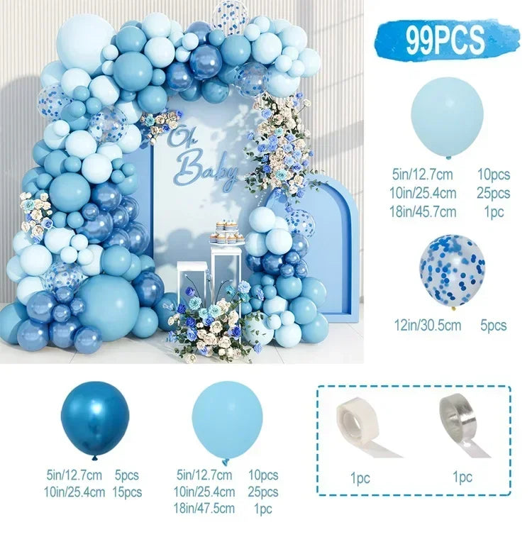 🎈 Kit Arche de Ballons Bleu – Décoration de Mariage et Événements