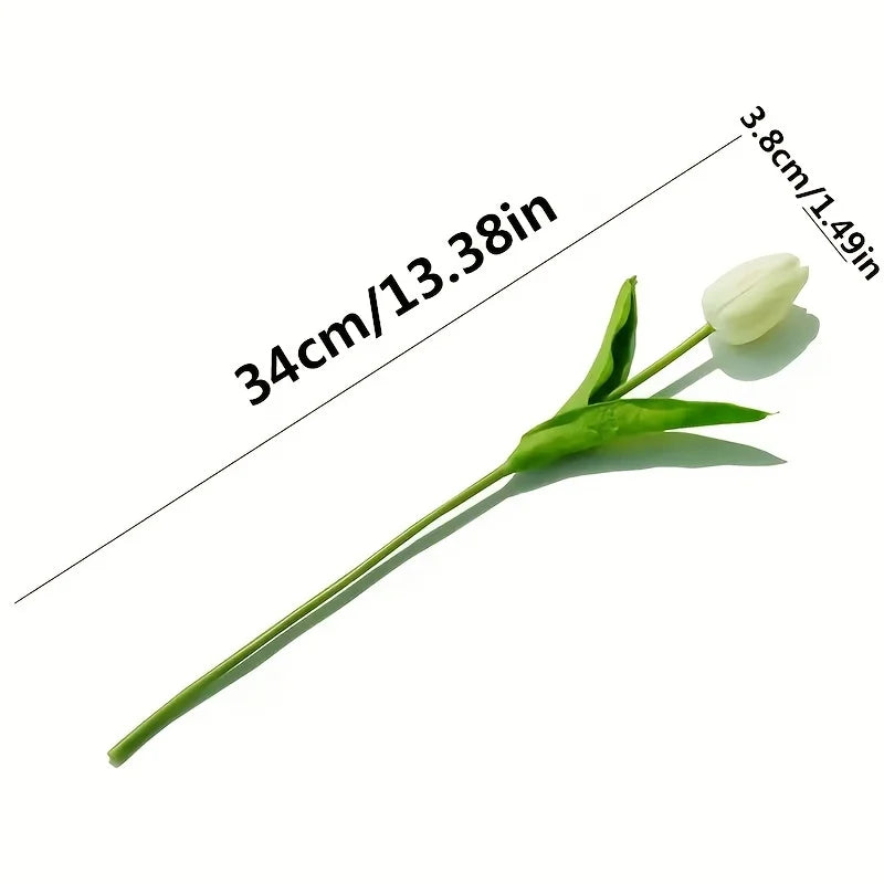🌷 Lot de 10 Tulipes Blanches Artificielles