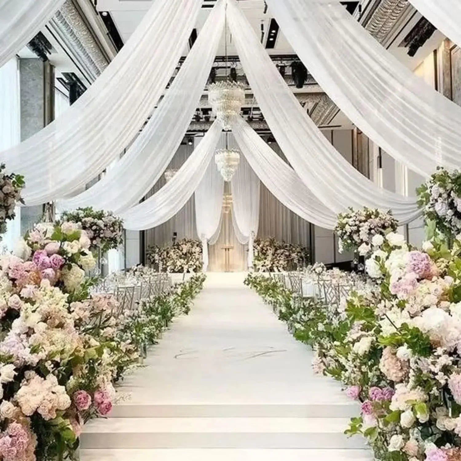 🤍 Voilage de Mariage Élégant pour Arche & Décoration