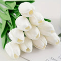 🌷 Lot de 10 Tulipes Blanches Artificielles