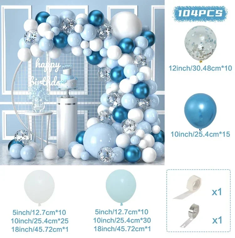 🎈 Kit Arche de Ballons Bleu – Décoration de Mariage et Événements