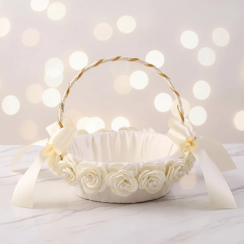 🧺 Panier Fleuri de Mariage Élégant