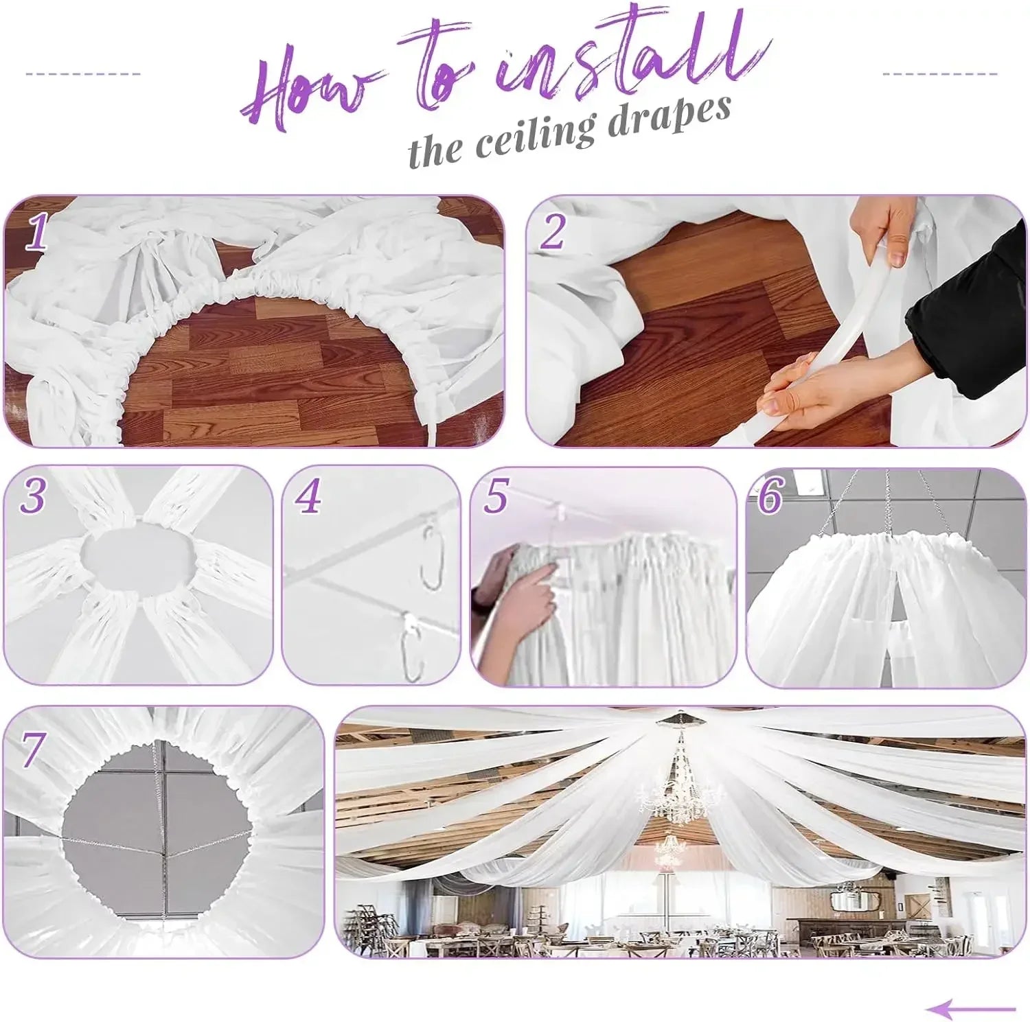 🤍 Voilage de Mariage Élégant pour Arche & Décoration